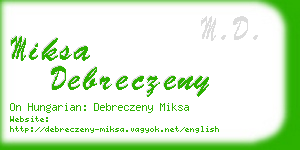 miksa debreczeny business card